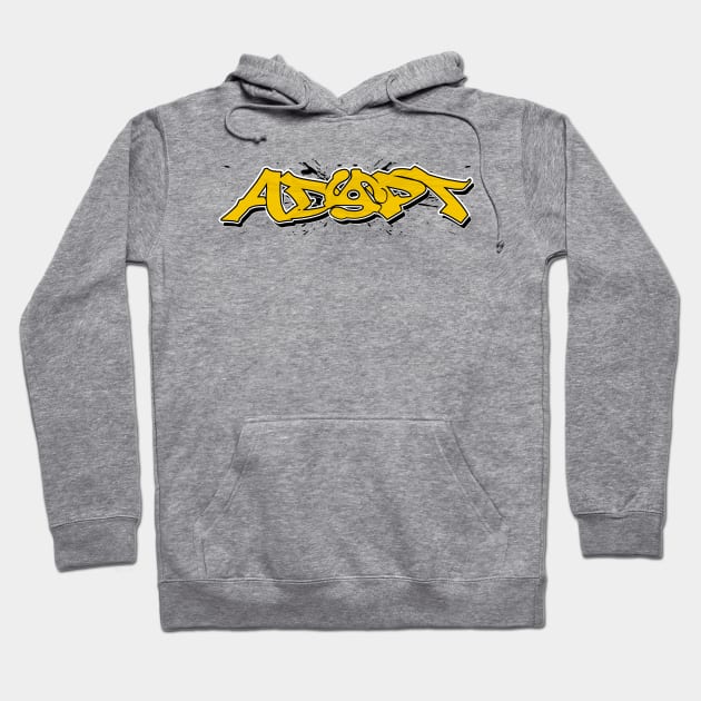 Adapt 45 (yellow with black splatter) Hoodie by Nostalgink